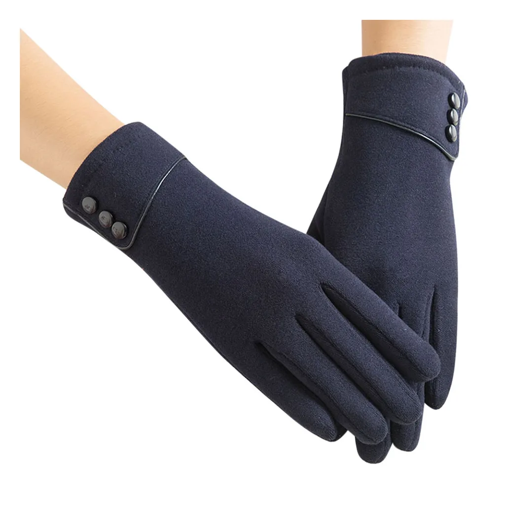 Зимние варежки Перчатки Элегантные женские зимние теплые Перчатки наручные варежки для вождения лыжные Перчатки Модные новые Guantes Перчатки#10 - Цвет: Navy