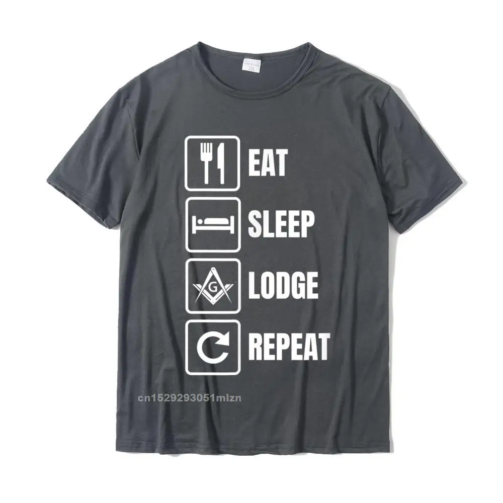 Camisa Tshirts 2021 Newest Short Sleeve Normal Cotton O Neck Men Tops Tees Casual Tshirts Lovers Day Drop Shipping Masonic Shirt Eat Sleep Lodge Repeat Freemason T-Shirt__3181 carbon
