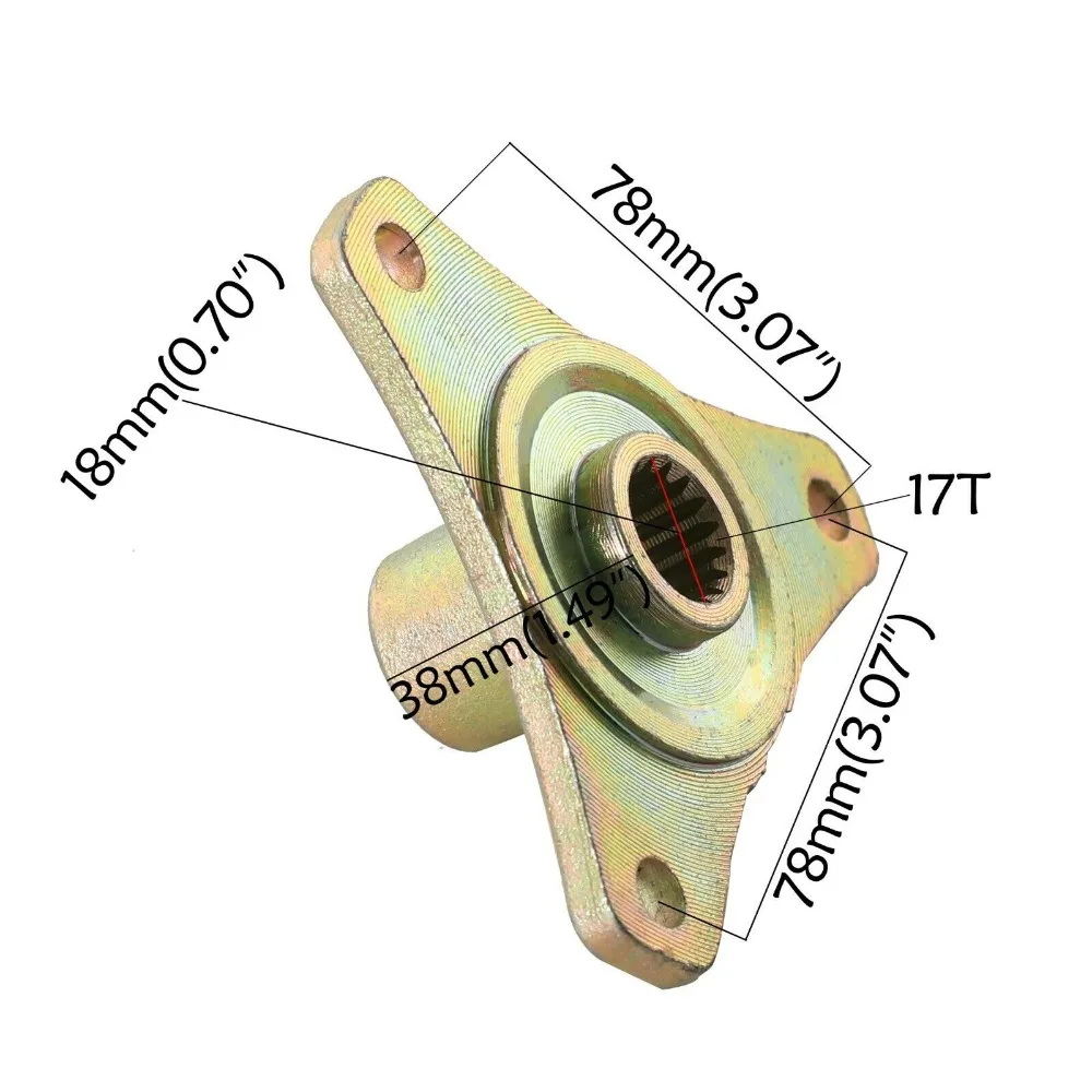 Pair 3 Stud 78mm 17T Rear Axle Wheel Hubs for Go Kart Racing Mini Bike ATV (1)