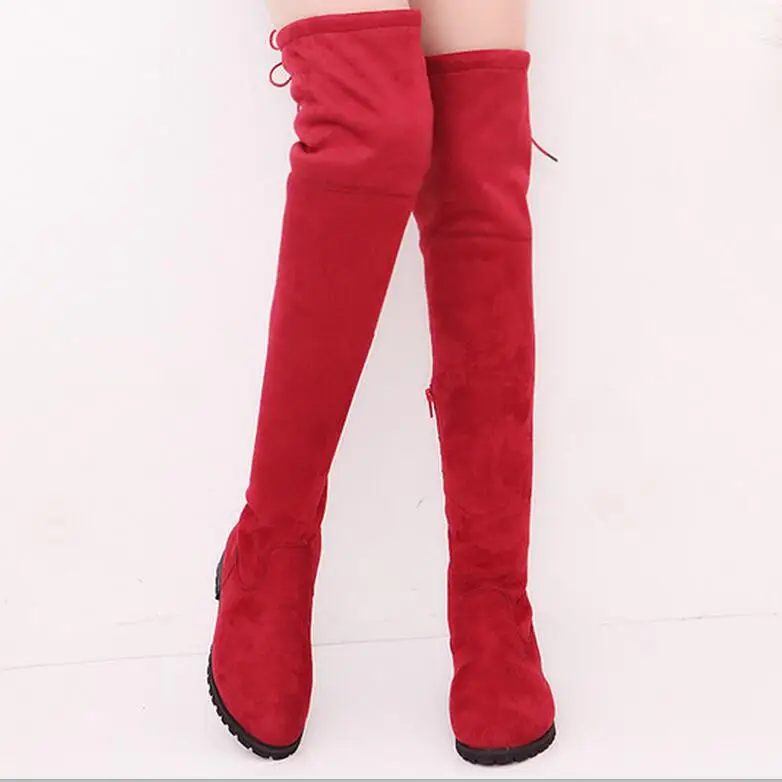 SELLING Thigh High Boots Female Winter Boots Women Over the Knee Boots Flat Stretch Sexy Fashion Shoes New Riding Boots 43