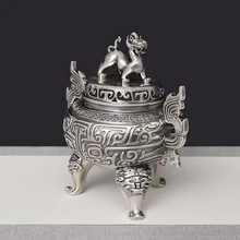 Курильница для благовоний из итальянского стерлингового серебра, курильница для благовоний ручной работы, 999 Античная горелка для благовоний, украшение дома