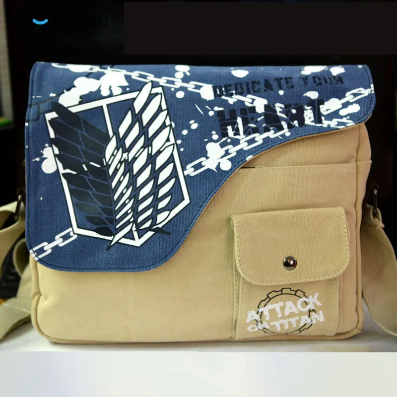 AttackOnTitanbag Аниме Сумка с принтом меч царство Kuroshitsuji атака на Титанов Тоторо Наруто цельная Студенческая нейлоновая сумка на плечо мужской крутой рюкзак - Цвет: AttackOnTitanbag