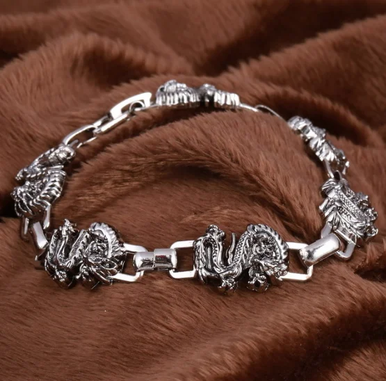 Высокое качество дракон черный винтажный панк браслет для мужчин нержавеющая сталь модные ювелирные изделия Хип-хоп браслеты и браслеты Homme ювелирные изделия - Окраска металла: Dragon Bracelet