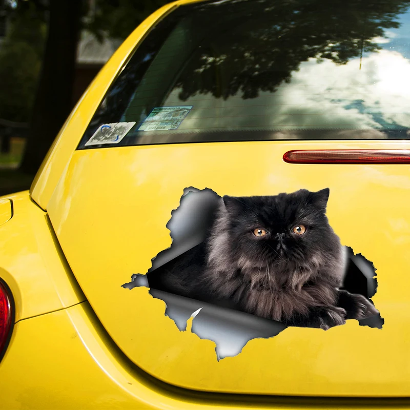 

Black Persian Cat 17CM\20CM Self-adhesive Decal Car Sticker Waterproof Auto Decors on Bumper Rear Window Laptop # 60420
