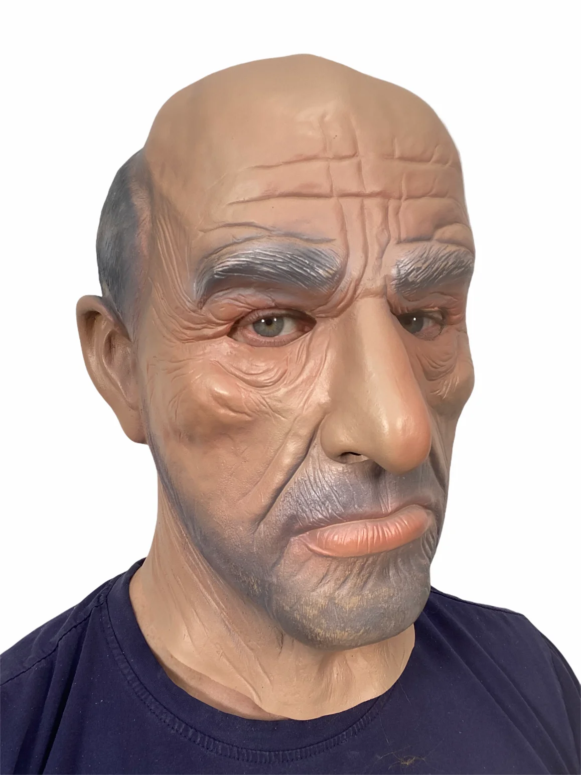Old Man Mask Realistic Latex Human Grandpa Mask Decorative Halloween