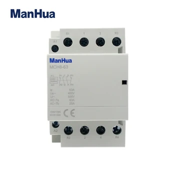 

ManHua MCH8-63 4P 63A 220V 50/60HZ Din Rail Household AC Modular contactor