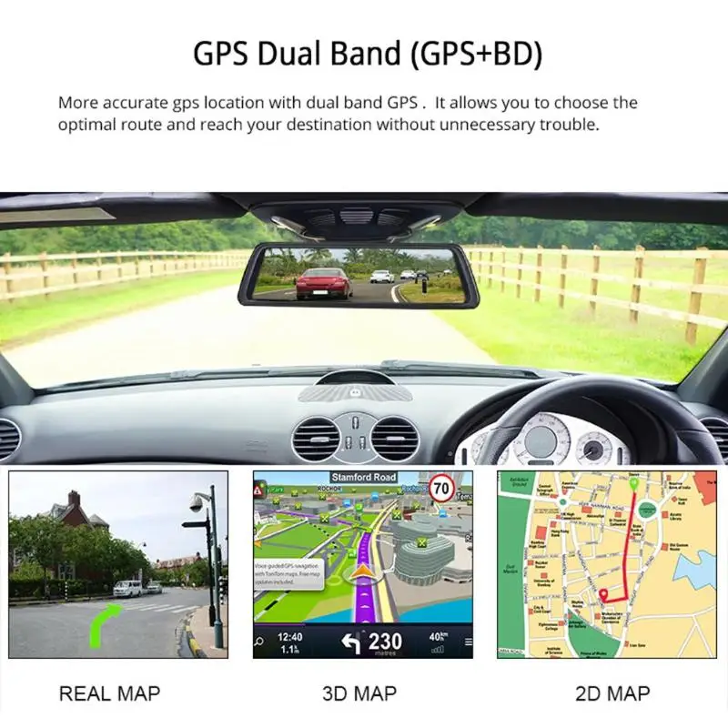 V9 4G 1296P Автомобильное зеркало заднего вида Dashcam достаточная прочность и прочность простой рекордер с 3 камерой заднего вида
