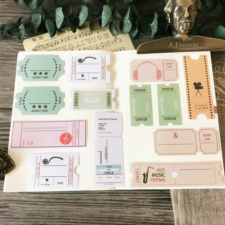 

27Pcs 2019 Vintage Ticket Label Words Sticker DIY Craft Scrapbooking Album Junk Journal Planner Decorative Stickers