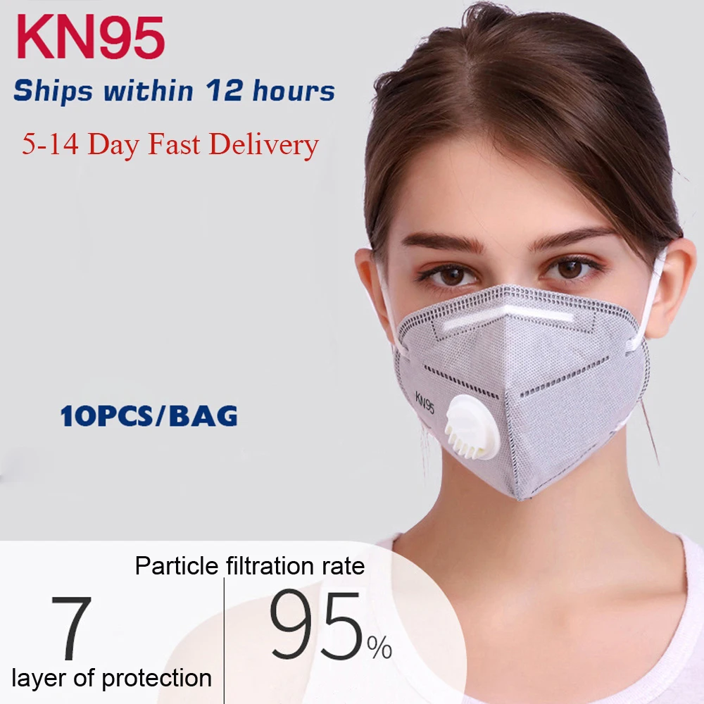 

Fast Delivery KN95 10PCS KN95 masks Dustproof Anti-fog And Breathable Face Masks N95 95% Filtration Features as KF94 FFP2