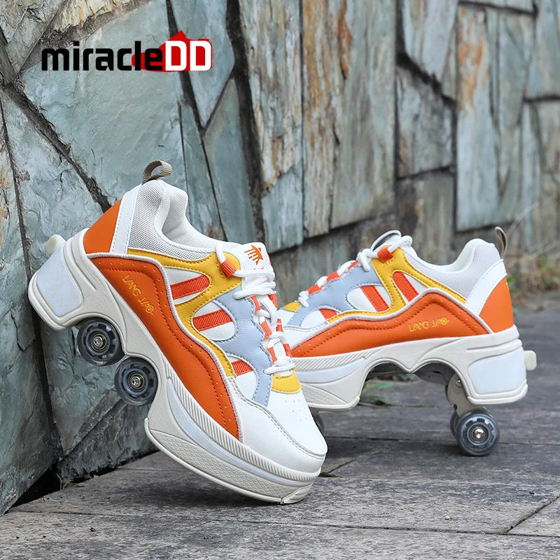 Volwassenen Unisex Rolschaatsen Met 4 Wielen Casual Schoenen Vervorming  Heelys Parkour Sneakers Voor Kids Rondes Kinderen Van Running| | -  AliExpress
