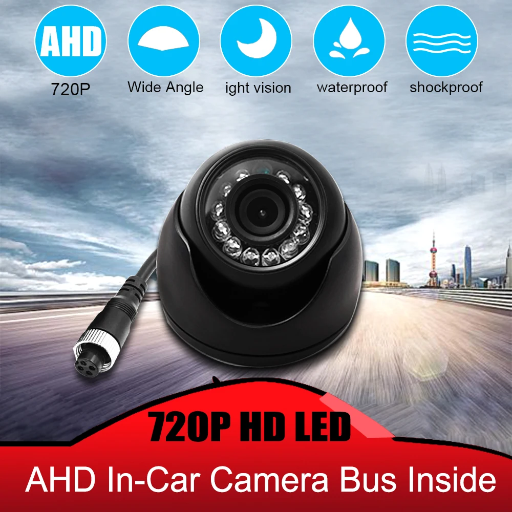 

Carsanbo AHD 720P HD LED Infrared Light Super Night Vision 360 Degree Rotating In-car Camera BUS Inside camera For AHD monitor