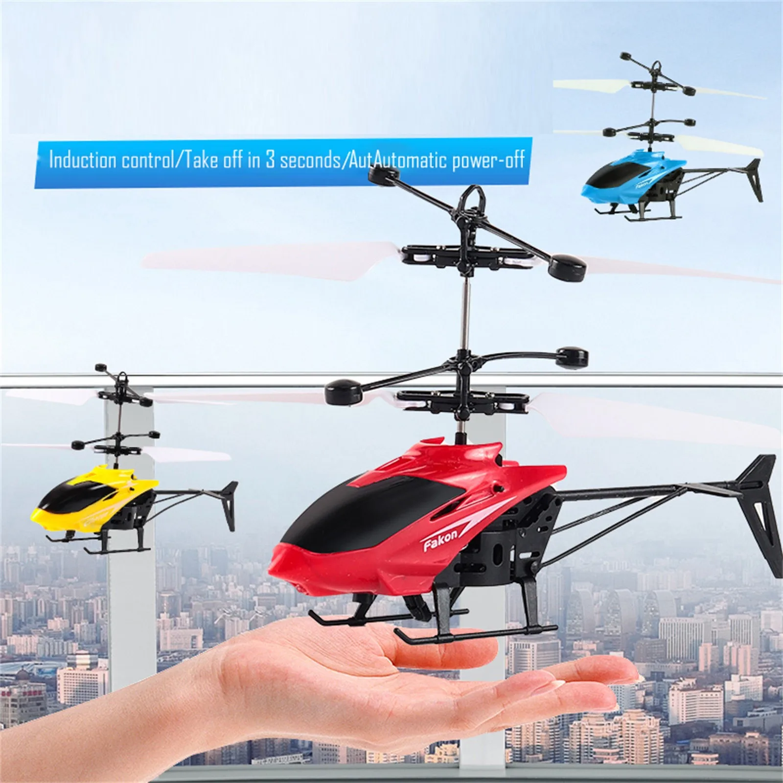 Mini RC Infraed Induction Helicopter Aircraft Flashing Light Toys Christmas Gift 