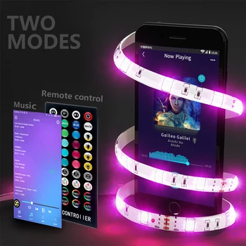 

5M Waterproof RGB LED Strip SMD2835 Flexible Ribbon Fita Led Light Music Tape Diode DC 12V Remote Control Adapter Home Decor New