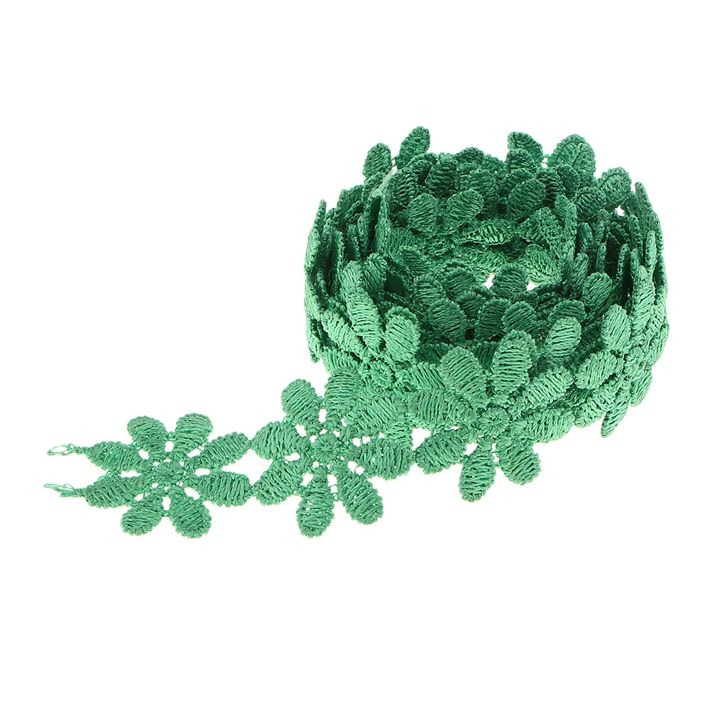 Retro Flower Lace Trim Wedding Ribbon Applique Sewing Craft Green Lace Trim Sewing Trim Embellishments DIY Clothing Accessories