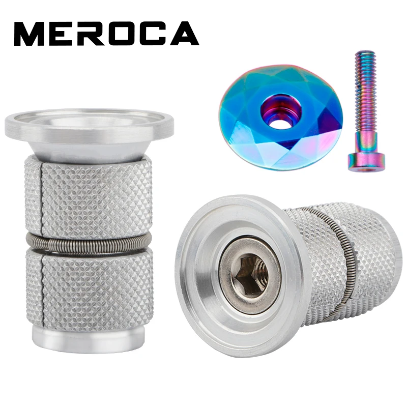 Meroca 28,6Mm Fahrrad Gabel Expander Headset Alluminio Legierung Rohr Expander Rennrad Mtb Lenkung Headset Vorbau Kappe Stecker