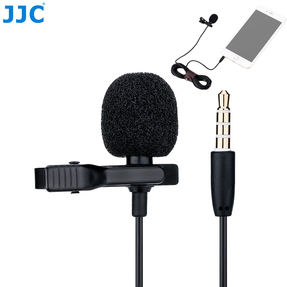 Проводной всенаправленный петличный микрофон JJC 3 5 мм/4 м для iPhone X Xs Plus 8 7 7plus 6S 6 7Plus