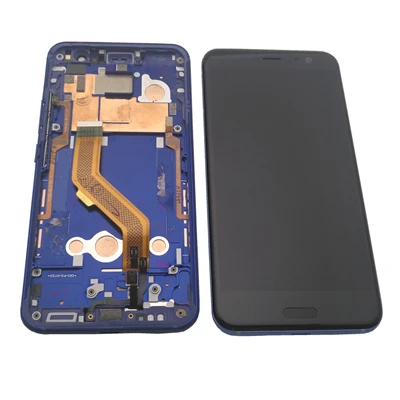 with dark blue frame Тестирование для htc U11 ЖК-дисплей Дисплей кодирующий преобразователь сенсорного экрана в сборе для htc U11 U-3w U-1w U-3u Дисплей Замена Ремонт Запчасти+ Инструменты - Цвет: with dark blue frame