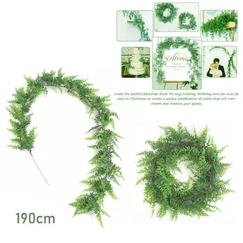 

1.9M Creative Romantic Fashion Simulation Greenery Garland Artificial Persian Rattan Arrangement Leaves Vine Livingroom