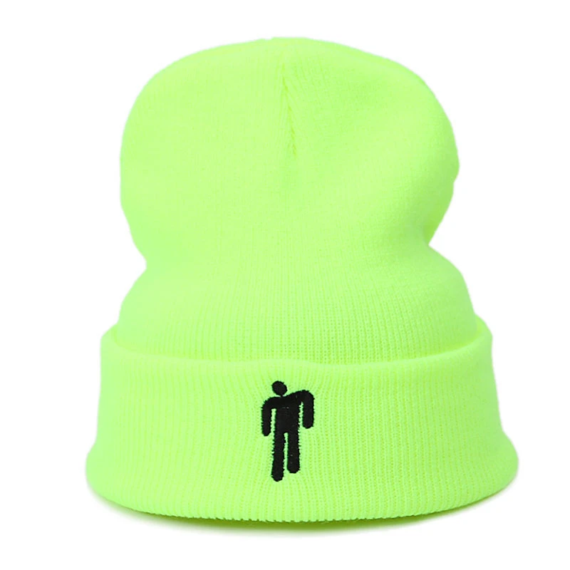 

Dropshipping Billie Eilish Cotton Casual Beanies for Men Women Knitted Winter Hat Solid Hip-hop Skullies Bonnet Unisex Cap