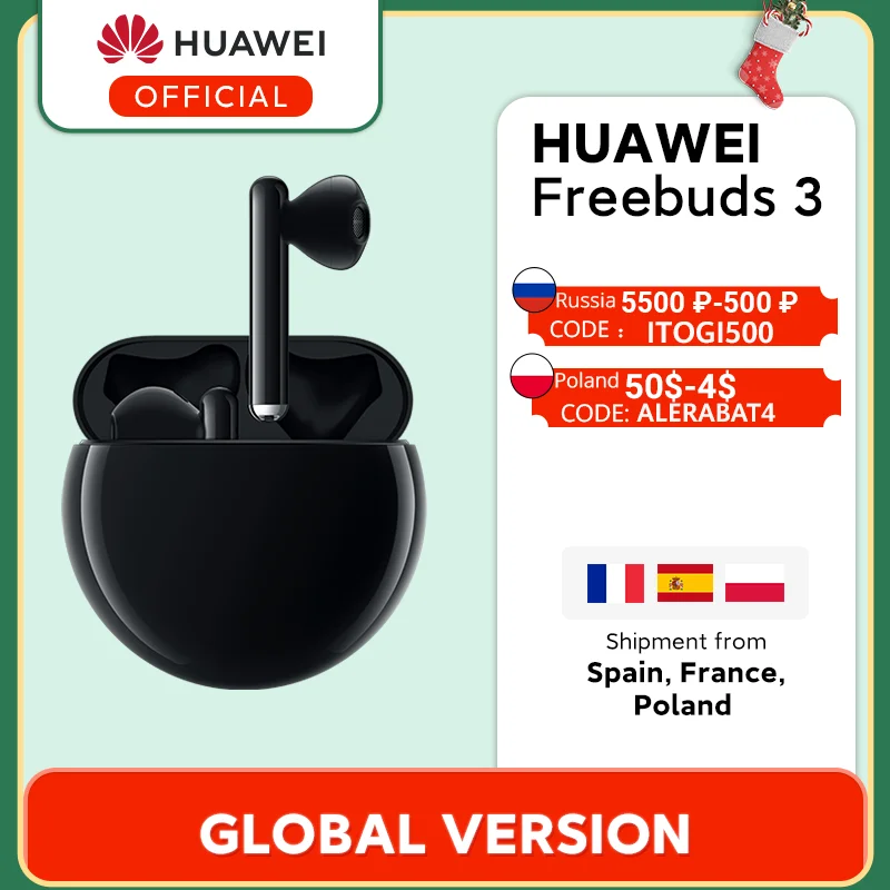 В наличии оригинал HUAWEI FreeBuds 3 FreeBuds3 Bluetooth наушники TWS беспроводные Kirin A1 чип 20 часов