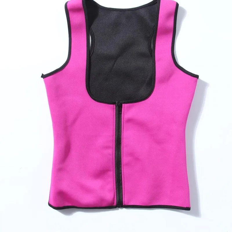 Red Sweat Waist Trainer Sauna Vest Women Neoprene Body Shaper Tummy Belly Shaper Shapewear Modeling Strap Slimming Belt With Zipper - Цвет: Red