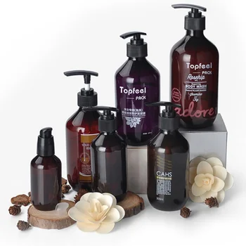 

Brown Bath Storage Bottle Nordic Bath Shampoo Hand Washing Empty Bottles Liquid Lotion Sub-bottle Refillable Soap Dispenser
