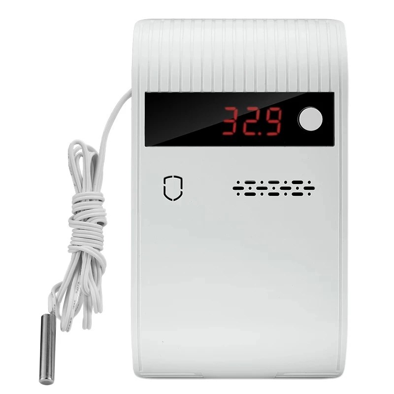 Work independently Wired & Wireless 433MHZ Temperature detector 75db alarm sound LED display For Home PSTN GSM WIFI Alarm System