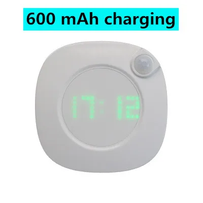 Charging style Многофункциональный светодиодный энергосберегающий Ночной светильник с индукцией человека, подходит для прикроватной тумбы в спальне, коридора, прохода с дисплеем времени - Испускаемый цвет: Charging style