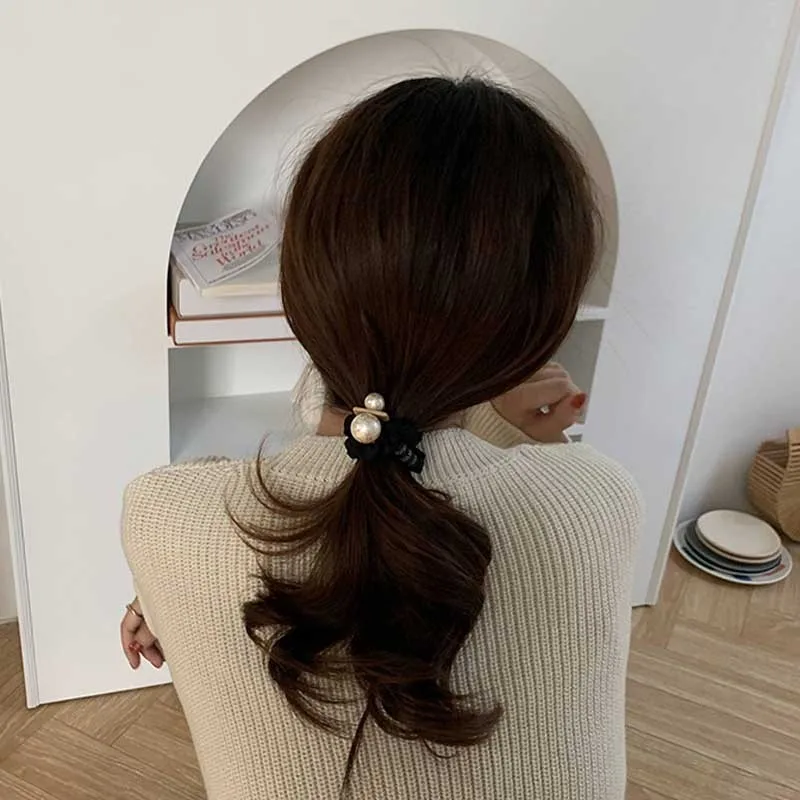 

Pearl Pleated Ponytail Elastic Headpiece Hair Accessories Women Designer Scrunchies Young Girls Headband Opaski Dla Dziewczynek