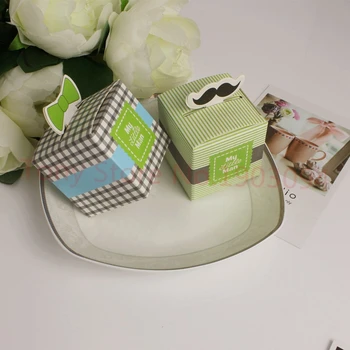 

(100Pcs/lot) Baby party decoration Gift box of My Little man baby favor box For baby birthday gift box and Baby Shower candy box
