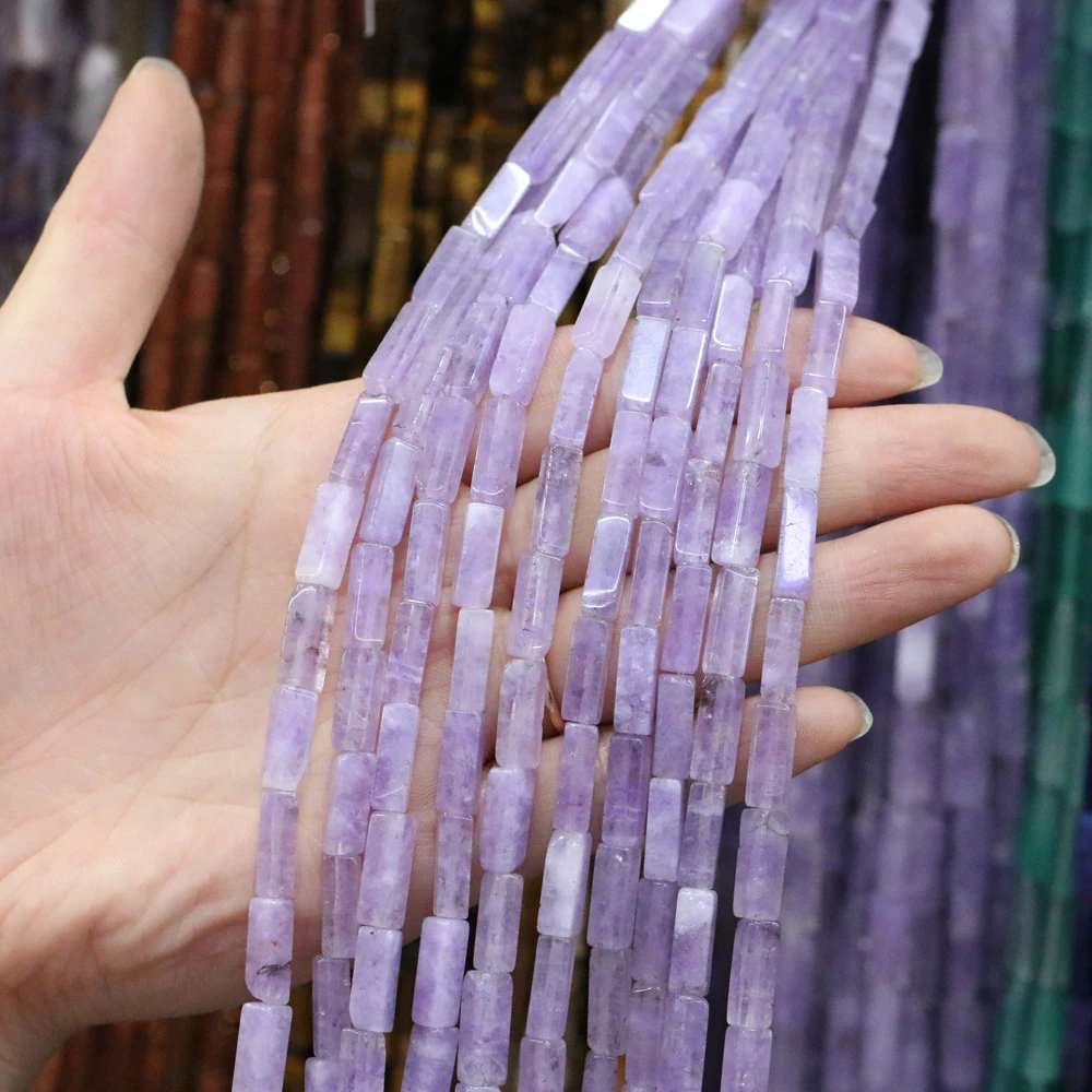 Natural Stone Rectangular Scattered bead agates Amethysts Stone string