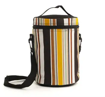 

2020 Striped zipper retro lunch box insulation bag