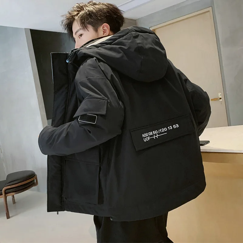 Men's winter coats winter warm hooded parkas fashion windbreaker