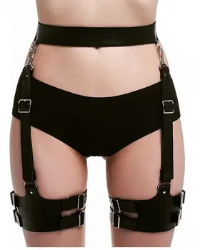 

Sexy Punk PU Leather Leg Bondage Belts Women Garters Underwear Female Metal Clips Adjustable Straps Erotic Waistband Suspenders