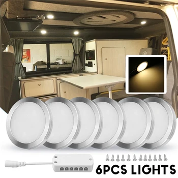 

Newest 6Pcs Interior Led Spot Lights 12V 2-2.5W/Pcs Camper Van Caravan Motorhome Bright Light