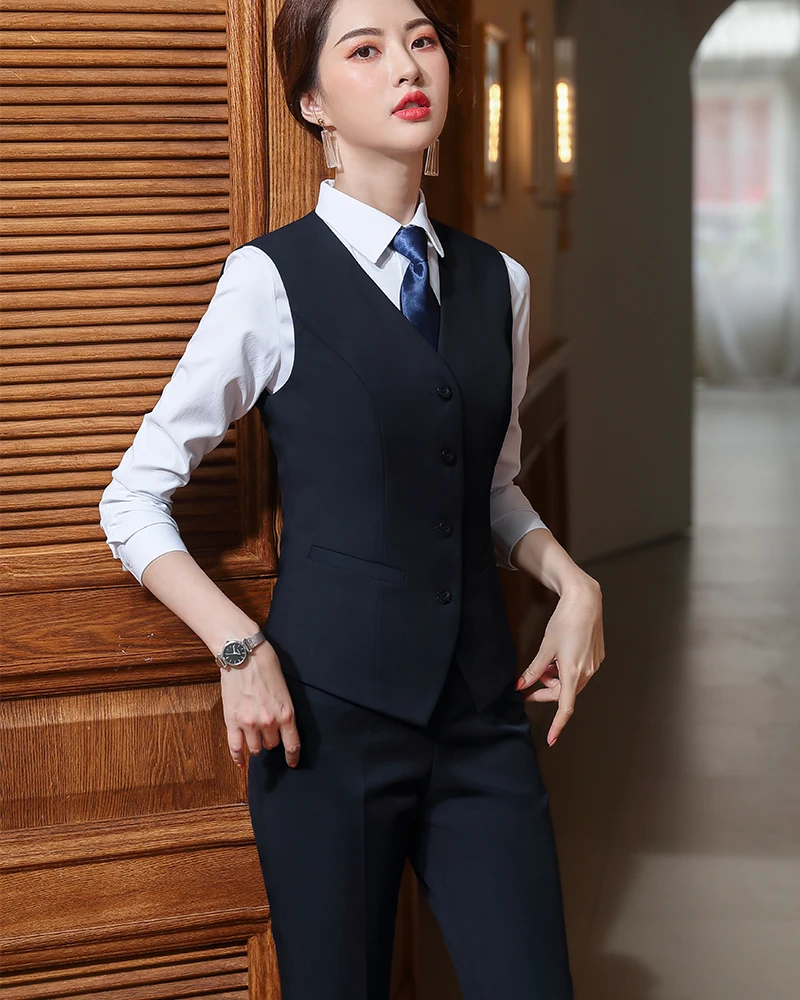 Vest Blazer and trouser 3 Pieces Set Women Pant Suits Office Lady Formal Business Work Career Set Suits Uniform Designs 5XL