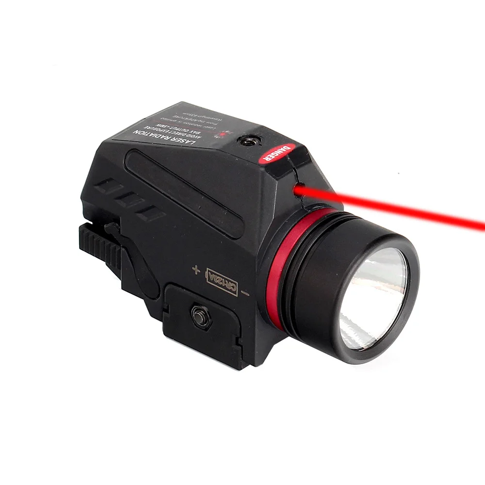 

Mini Tactical LED Weapon Light Gun Flashlight Red Green Dot Laser Sight Hunting Military Airsoft Pistol Gun Lights 20mm Rail