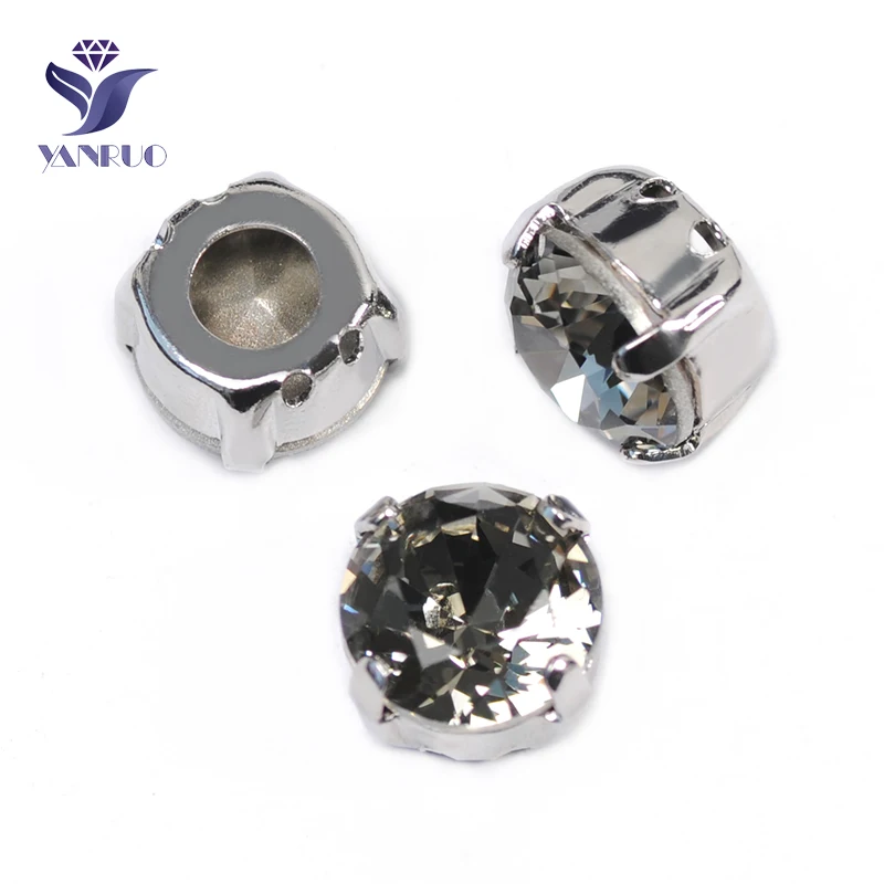 

YANRUO 1357 Black Diamond All Sizes Brilliant Cut Fancy Stones K9 Strass Crystal Grey Dress Ornament Stone Sewing