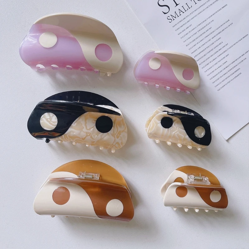 

Заколка для волос Инь Янь, квадратный зажим для волос, не скользит, в ванную комнату, аксессуар на голову