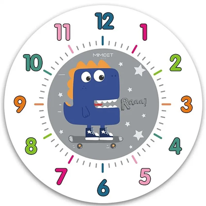 12 дюймов Nordic динозавр настенные часы мультфильмы Творческий Детская комната часы Спальня модные милые бесшумные настенные часы - Цвет: I