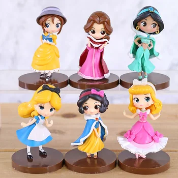 

6pcs/set Q Posket Characters Princess Cinderella Jane PVC Action Figure Model Toys Christmas present