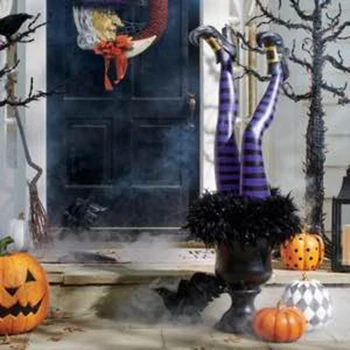 

Newly Fun Express Upside Down Witch Legs Yard Stake Halloween Yard Decor Wicked Witch Legs Halloween Decor TE889
