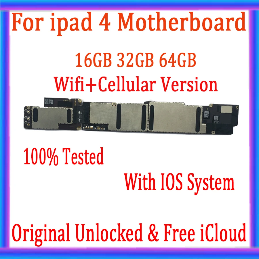 Wifi /3G версия для ipad 4 материнская плата с Бесплатный iCloud Оригинальный