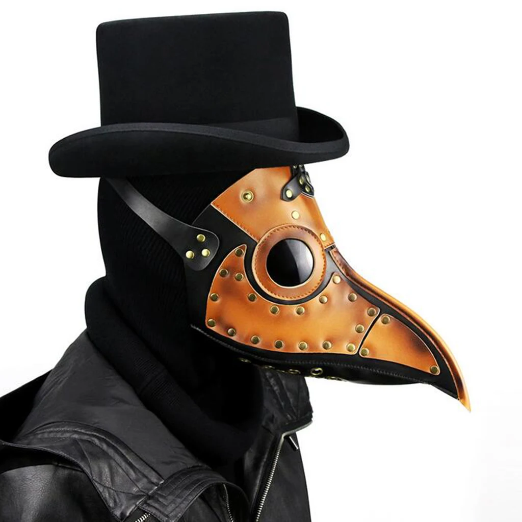 Halloween Horror Mask Leather Plague Doctor Cosplay Steampunk Bird Goth Mask Party Monster Costumes