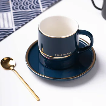 

Porcelain coffee cup saucer and Spoon Set European style cups and mugs