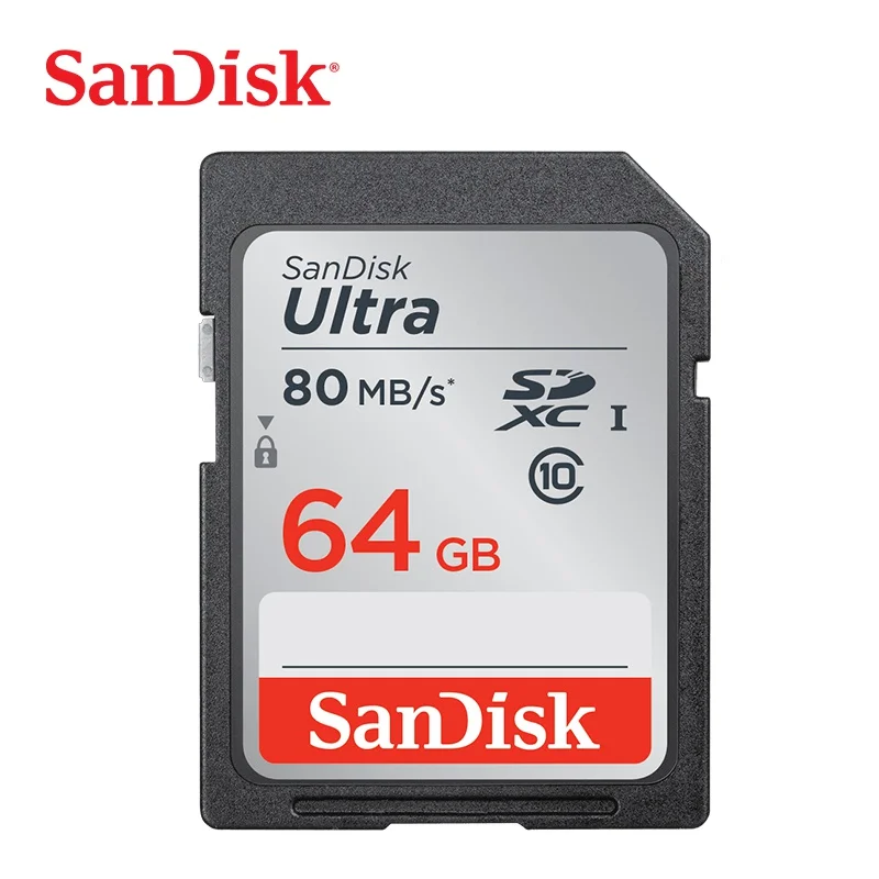 Оригинальная sd-карта SanDisk для камеры, 80 Мб/с, карта памяти, класс 10, 128 ГБ, 64 ГБ, 32 ГБ, 16 ГБ, карта памяти камеры, 64 ГБ