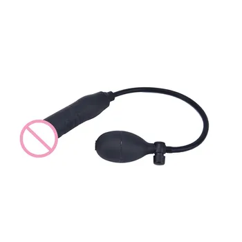 JETTING Inflatable Dildo Fake Penis Anal Plug Huge Dildo with Pump Black Butt Plug Large Female Masturbation Sex Toys for Women 3