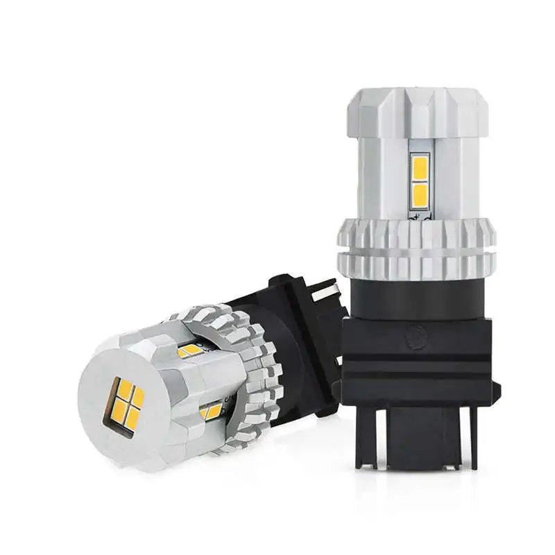 10 Bombillas LED 3157 3156 18-SMD Blanco Frío 6000K - Para Luz De Marcha Atrás, Frenos E Intermitentes