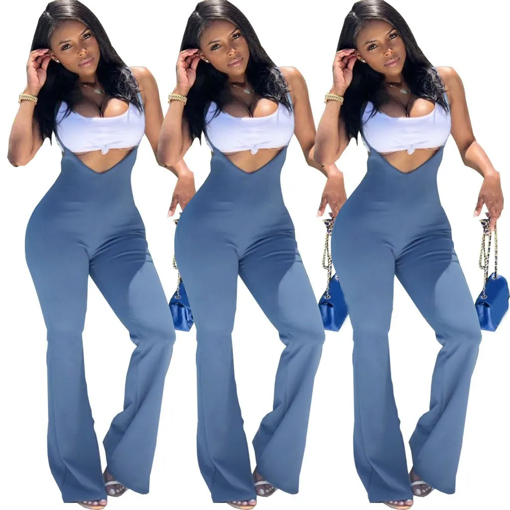 one piece bell bottom romper