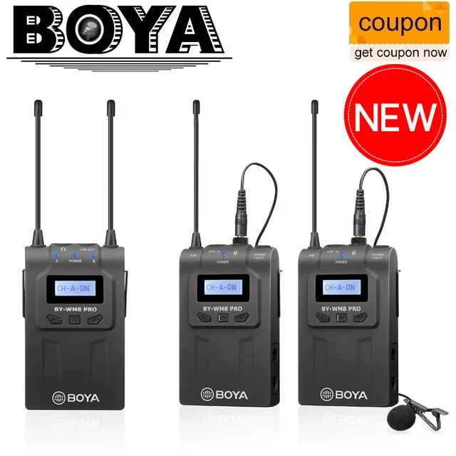 BOYA BY-WM8 Pro UHF Беспроводной петличный микрофон система для iPhone 8 видео интервью трансляции Canon Nikon DSLR камера видеокамера